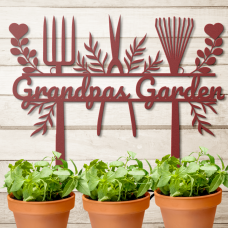 Grandpa Garden Sign, customize name, metal sign